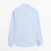 100% Cotton Striped Poplin Shirt