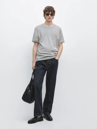 100% Cotton T-Shirt with Contrast Detail