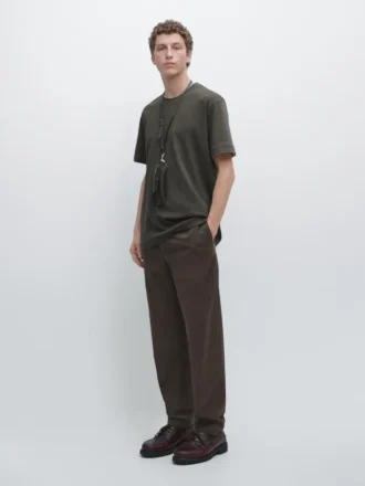 100% Cotton T-Shirt with Contrast Neckline