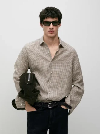 100% Linen Check Shirt