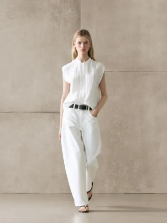 100% Linen Flowing Shirt with Button Details