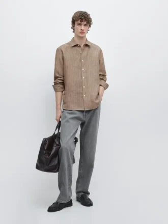 100% Linen Striped Shirt