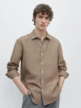 100% Linen Striped Shirt