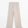 100% Linen Waffle-Knit Sarouel Trousers