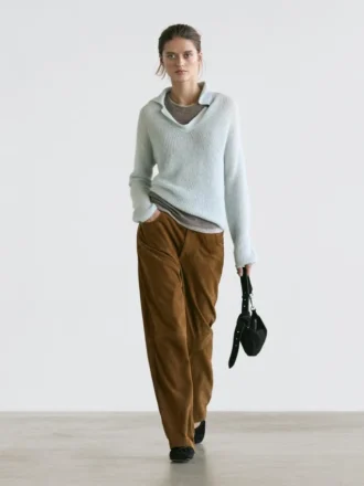 Alpaca Blend Knit Polo Sweater