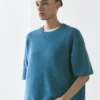 Alpaca Blend Knit Short Sleeve Sweater