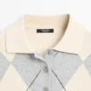 Argyle Knit Polo Sweater