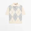 Argyle Knit Polo Sweater
