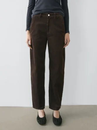 Barrel Fit Corduroy Trousers
