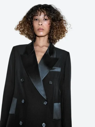 Blazer-Style Dress with Satin Detail