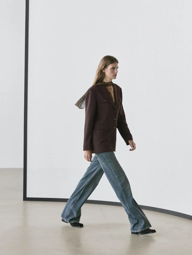 Blazer with Pockets and Lapel Collar Blazer with Pockets and Lapel Collar