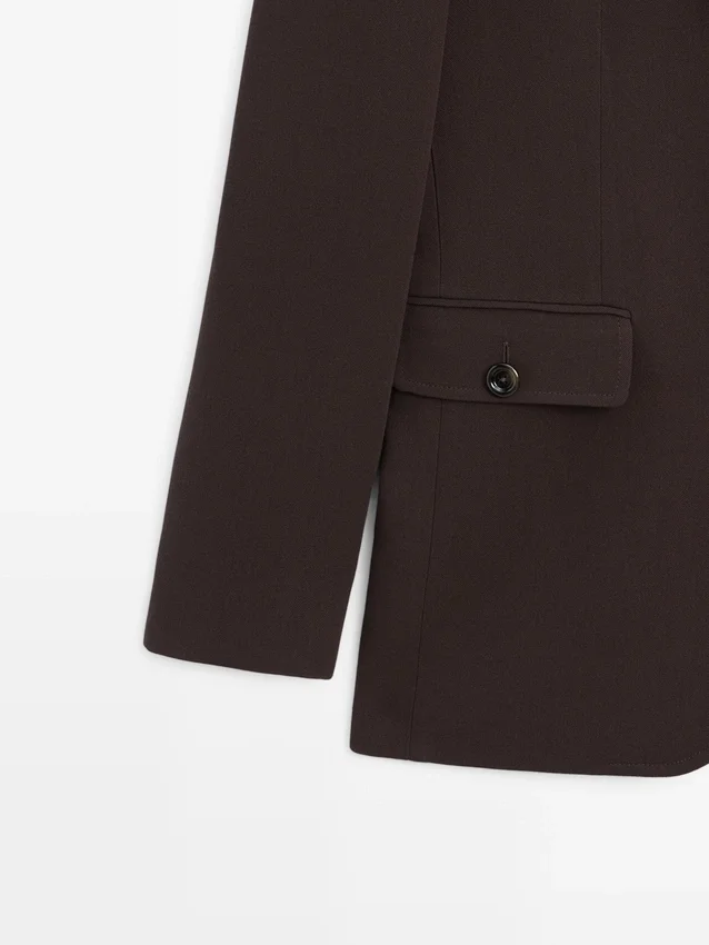 Blazer with Pockets and Lapel Collar Blazer with Pockets and Lapel Collar