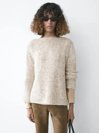 Boat Neck Knit Sweater
