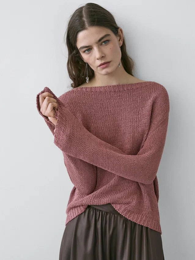 Boat Neck Knit Sweater Boat Neck Knit Sweater