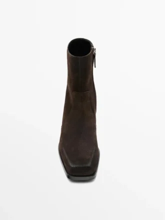 Brushed Split Leather Ankle Boots Brushed Split Leather Ankle Boots