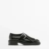 Buckled Derby Shoes with Fringe