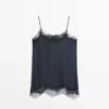 Camisole Top with Contrast Lace Detail
