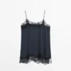 Camisole Top with Contrast Lace Detail