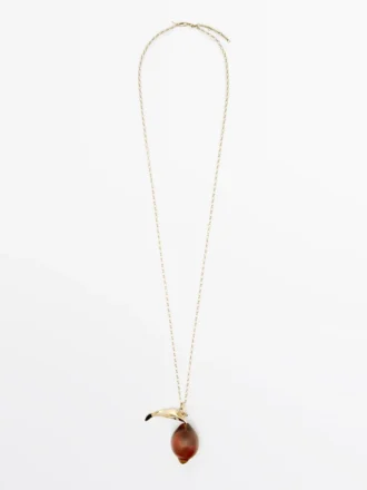 Chain Necklace with Glass Lemon Piece