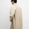 Check Cotton Trench Coat with Interior Detail