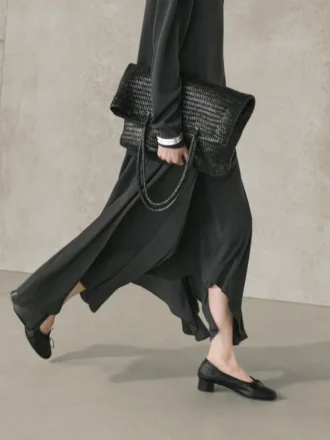 Contrast Knit Polo Dress