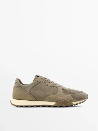 Contrast Leather Trainers