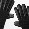 Contrast Nappa Leather and Knit Gloves