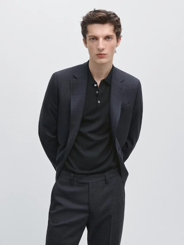 Cool Wool Blend Check Suit Blazer Cool Wool Blend Check Suit Blazer