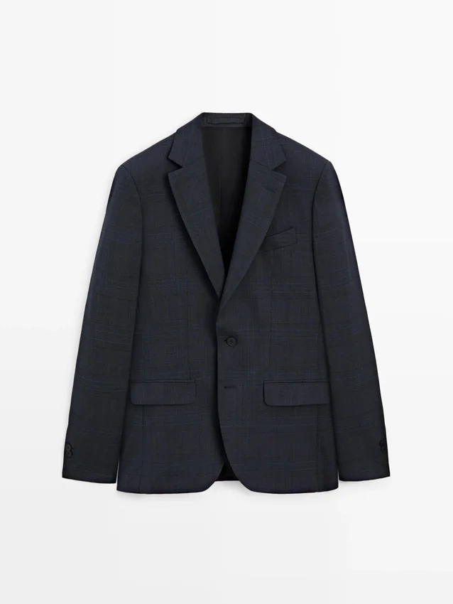 Cool Wool Blend Check Suit Blazer Cool Wool Blend Check Suit Blazer