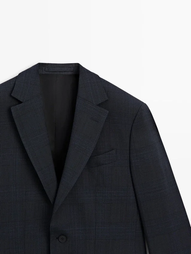 Cool Wool Blend Check Suit Blazer Cool Wool Blend Check Suit Blazer