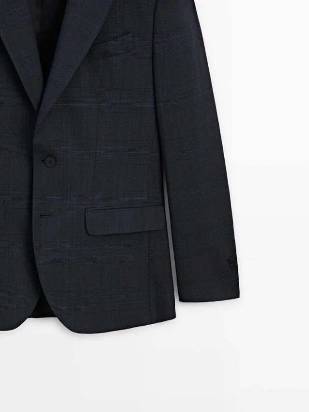 Cool Wool Blend Check Suit Blazer Cool Wool Blend Check Suit Blazer