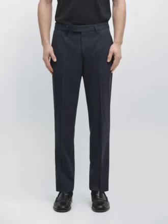 Cool Wool Blend Check Suit Trousers