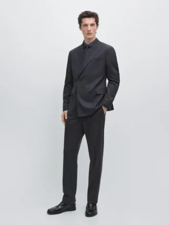 Cool Wool Double-Breasted Suit Blazer