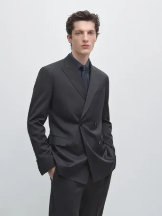 Cool Wool Double-Breasted Suit Blazer