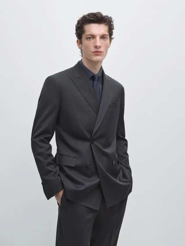 Cool Wool Double-Breasted Suit Blazer Cool Wool Double-Breasted Suit Blazer