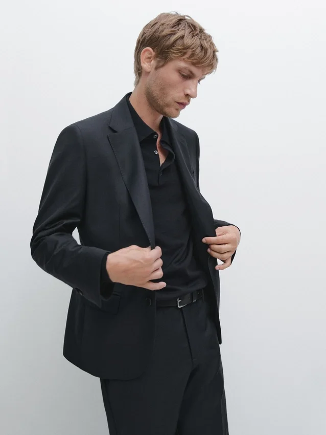 Cool Wool Micro-Textured Suit Blazer Cool Wool Micro-Textured Suit Blazer