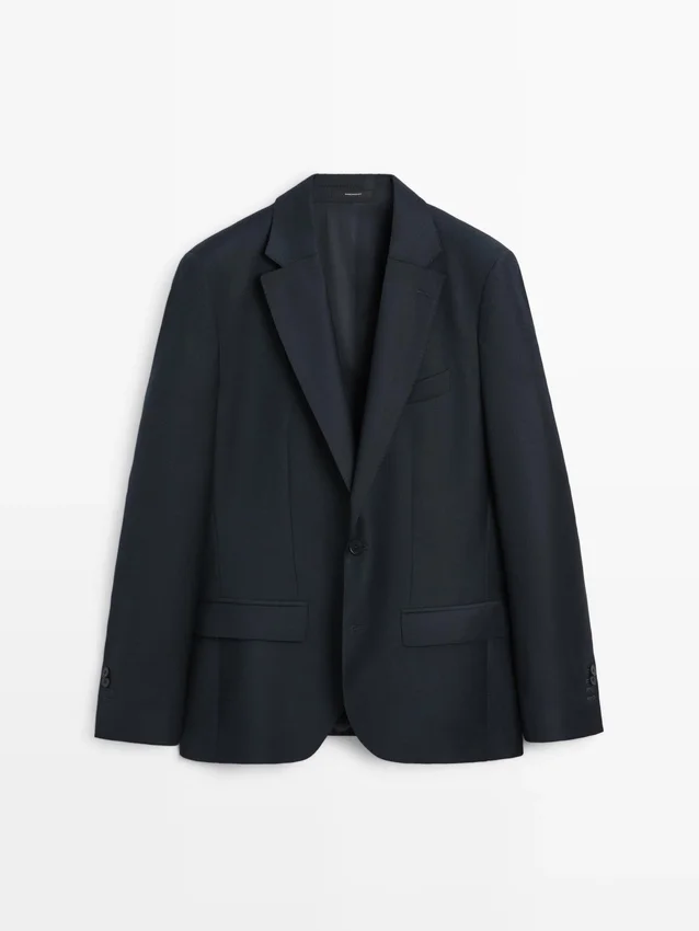 Cool Wool Micro-Textured Suit Blazer Cool Wool Micro-Textured Suit Blazer