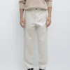 Cotton and Linen Tapered Fit Trousers