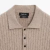 Cotton Blend Cable-Knit Polo Sweater Cotton Blend Cable-Knit Polo Sweater
