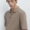 Cotton Blend Cable-Knit Polo Sweater Cotton Blend Cable-Knit Polo Sweater