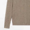 Cotton Blend Cable-Knit Sweater