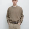 Cotton Blend Cable-Knit Sweater