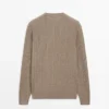 Cotton Blend Cable-Knit Sweater