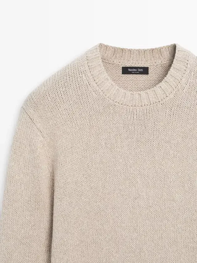 Cotton Blend Knit Crew Neck Sweater Cotton Blend Knit Crew Neck Sweater