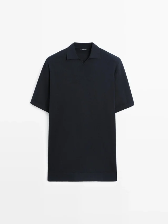 Cotton Blend Knit Polo Sweater Cotton Blend Knit Polo Sweater