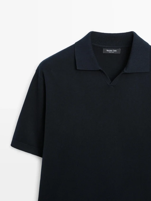 Cotton Blend Knit Polo Sweater Cotton Blend Knit Polo Sweater