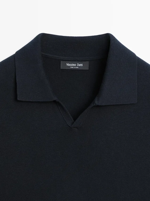 Cotton Blend Knit Polo Sweater Cotton Blend Knit Polo Sweater