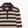Cotton Blend Knit Polo Sweater