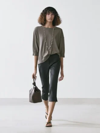 Cotton Blend Knit Sweater