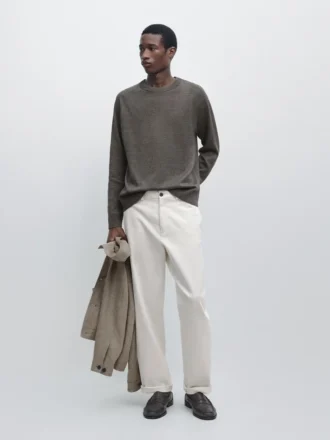 Cotton Blend Knit Sweater